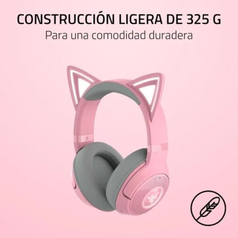 Kraken Kitty BT V2 Quartz Edition Auriculares RGB Gaming Inalámbricos Rosas