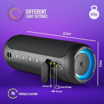 NGS Roller Furia 3 Altavoz Portátil Bluetooth Negro NGS Roller Furia 3 Altavoz Portátil Bluetooth Negro