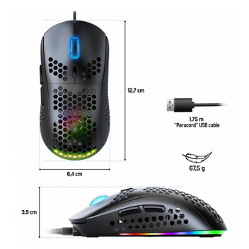 Ratón Spirit of Gamer PRO-M4 DARK USB 12800DPI Negro RGB 6 Botones Ratón Spirit of Gamer PRO-M4 DARK USB 12800DPI Negro RGB 6 Botones
