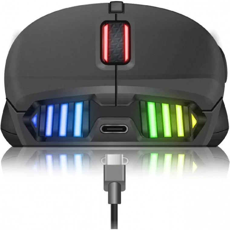 Spirit of Gamer PRO-M9 Ratón Gaming Inalámbrico RGB 4200 DPI Negro