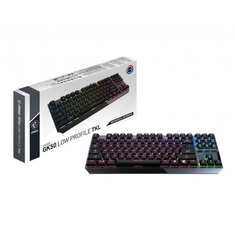 MSI Vigor GK50 Low Profile TKL teclado USB AZERTY Francés Negro