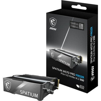 Disco Duro MSI SPATIUM M570 PRO FROZR 2TB Disco SSD 12400MB/s NVMe PCIe 5.0 M.2 Gen5 3D NAND con Dis