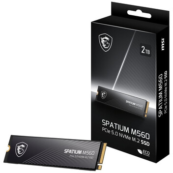 Disco Duro MSI SPATIUM M560 2TB Disco SSD 10300MB/s NVMe PCIe 5.0 M.2 Gen5 3D NAND