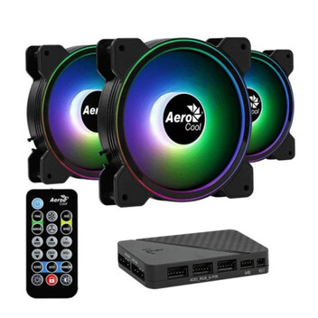 Aerocool Saturn 12F ARGB Pro Kit de 3 Ventiladores Suplementarios 120mm Negros Aerocool Saturn 12F ARGB Pro Kit de 3 Ventiladores Suplementarios 120mm Negros