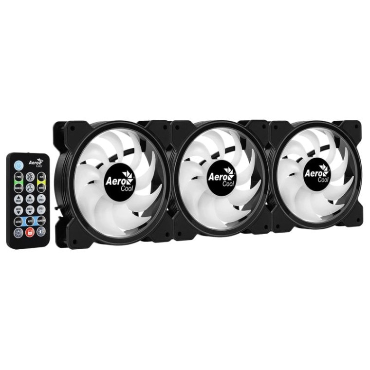 Aerocool Saturn 12F ARGB Pro Kit de 3 Ventiladores Suplementarios 120mm Negros