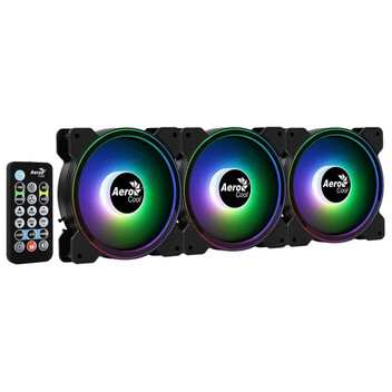 Aerocool Saturn 12F ARGB Pro Kit de 3 Ventiladores Suplementarios 120mm Negros Aerocool Saturn 12F ARGB Pro Kit de 3 Ventiladores Suplementarios 120mm Negros