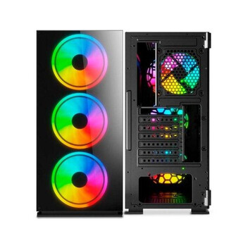 Torre PC Torre ATX Savio Prime X1 ARGB 4 Ventiladores Vidrio Templado Negra Torre PC Torre ATX Savio Prime X1 ARGB 4 Ventiladores Vidrio Templado Negra