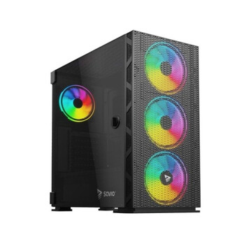 Torre PC Torre Savio Raptor X1 ARGB 4 Ventiladores Cristal Templado Control Voz USB 3.0