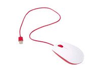 Raspberry Pi SC0165 Ratón Óptico Ambidiestro USB Blanco/Rojo