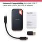 Disco Duro SanDisk Extreme Portable 8TB Disco SSD Externo Portátil 1050MB/s USB-C 3.2 Gen 2 Negro