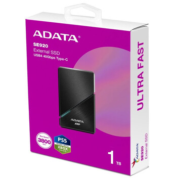 Disco Duro Adata SE920 SSD Externo 1TB Thunderbolt 4 Negro Disco Duro Adata SE920 SSD Externo 1TB Thunderbolt 4 Negro