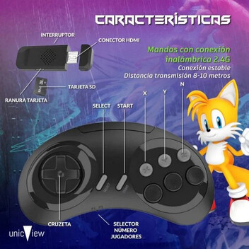 UnicView SG800 Consola Stick Megadrive Inalámbrica con 688 Juegos Preinstalados