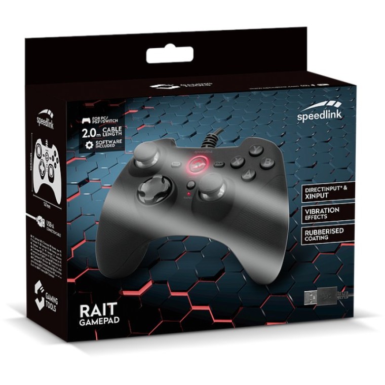 Speedlink Rait Gamepad Mando USB para Negro USB para PC/PS3/Switch