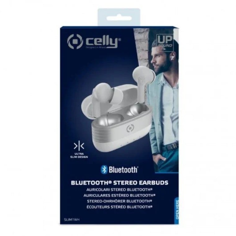 Celly Slim1 Auriculares Inalámbricos Blancos