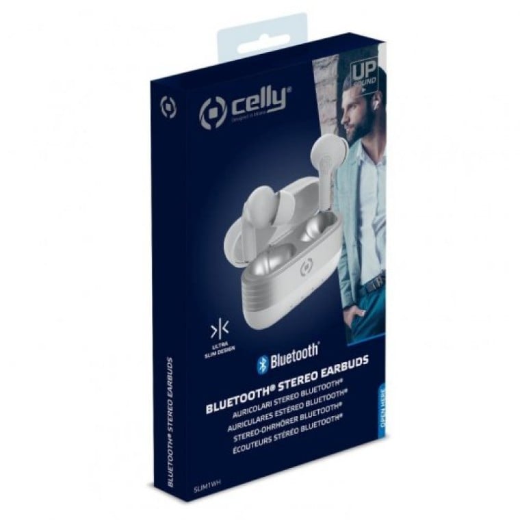 Celly Slim1 Auriculares Inalámbricos Blancos