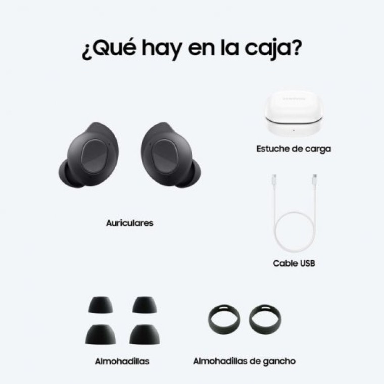 Samsung Galaxy Buds FE Auriculares Bluetooth Negros Cancelación Activa de Ruido Versión Importada