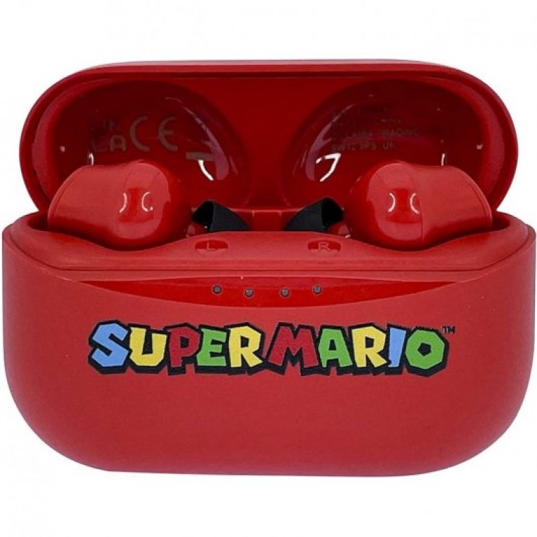 OTL Technologies Super Mario Auriculares Bluetooth V5.0 Rojos