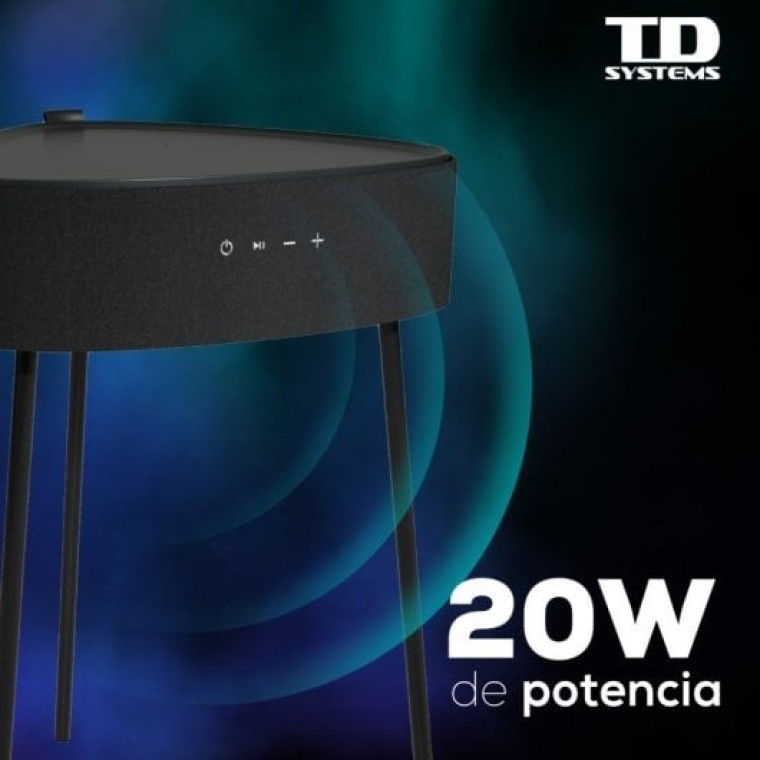 TD Systems SM20B11PGO Altavoz Mesa Bluetooth 20W con Batería 2500mah Gris Oscuro