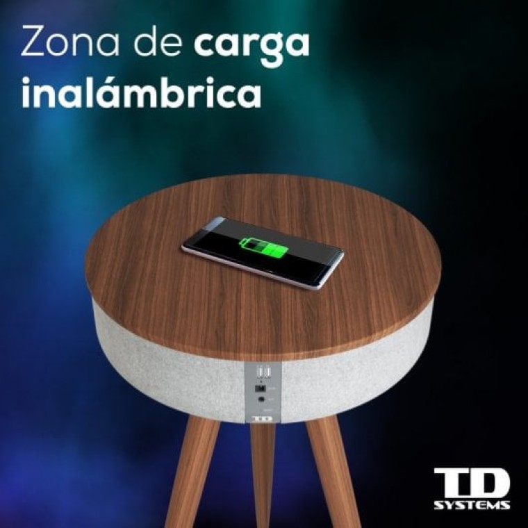 TD Systems SM30B11WB Altavoz Mesa Bluetooth 30W con Batería 2200mah Lacado Blanco