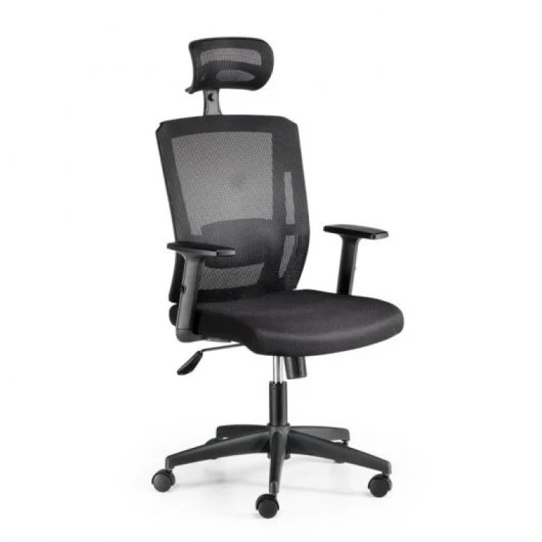 Euromof Sofía Silla de Oficina Ergonómica Negra