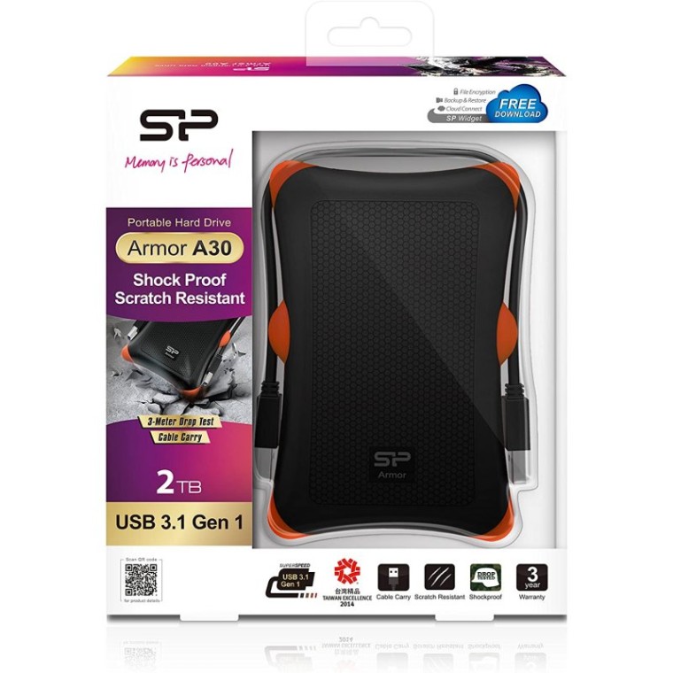 Silicon Power Rugged Armor A30 2.5" 2TB USB 3.2 Negro