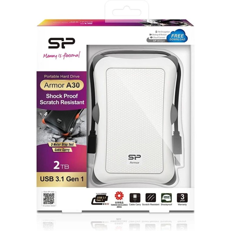 Silicon Armor A30 2.5" 2TB USB 3.2 Blanco