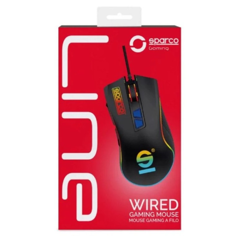 Sparco Line Ratón Gaming RGB con Cable 7200DPI Negro