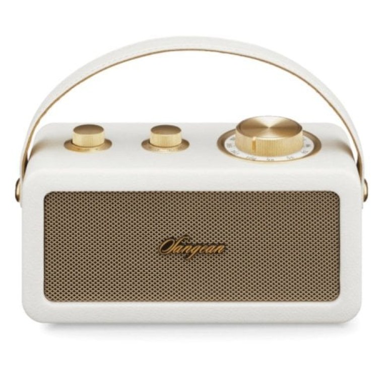 Sangean RA-101 Altavoz Portátil Retro con Radio Ivory Gold