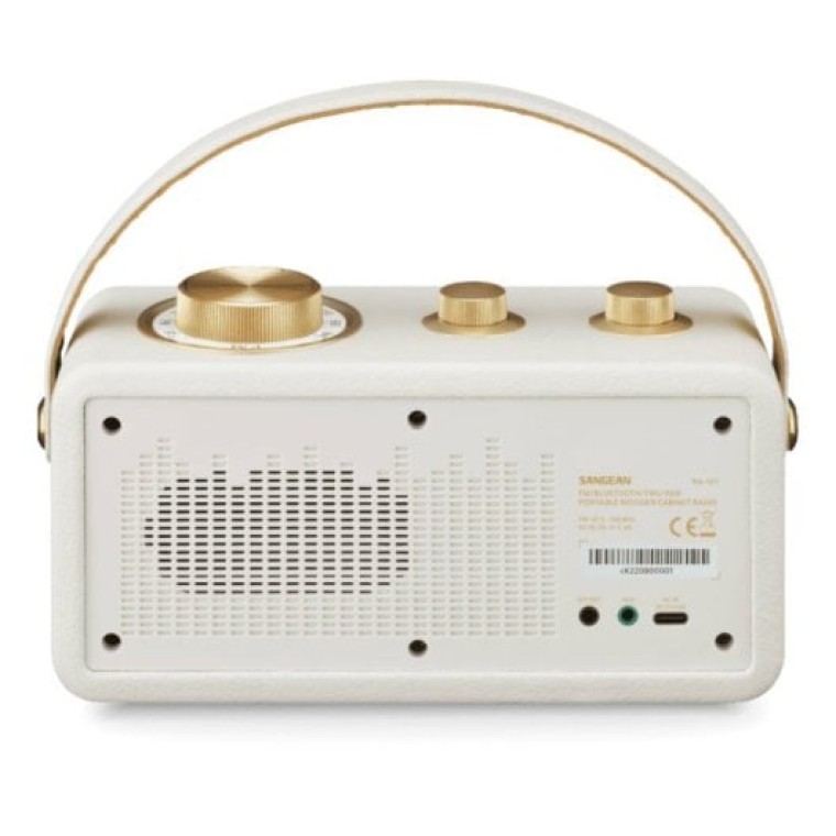 Sangean RA-101 Altavoz Portátil Retro con Radio Ivory Gold