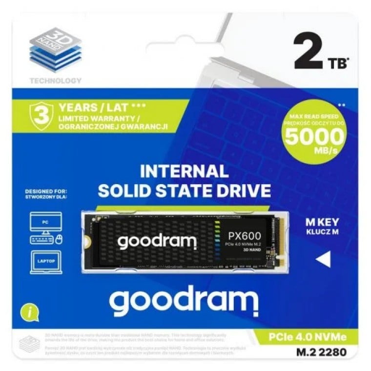 GoodRam PX600 2TB SSD M.2 3D NAND NVMe PCIe 4.0