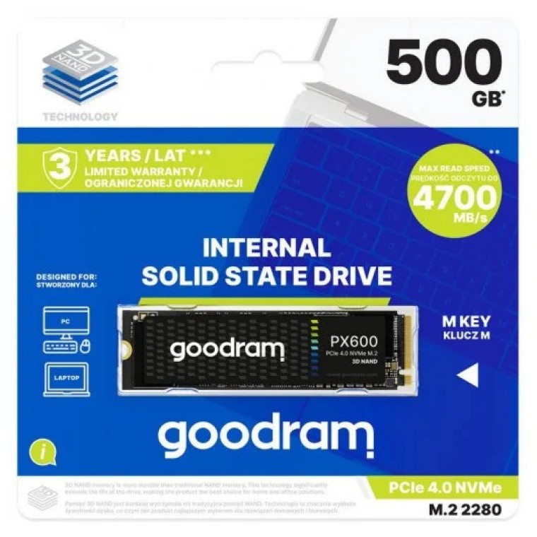 GoodRam PX600 500GB SSD M.2 3D NAND NVMe PCIe 4.0