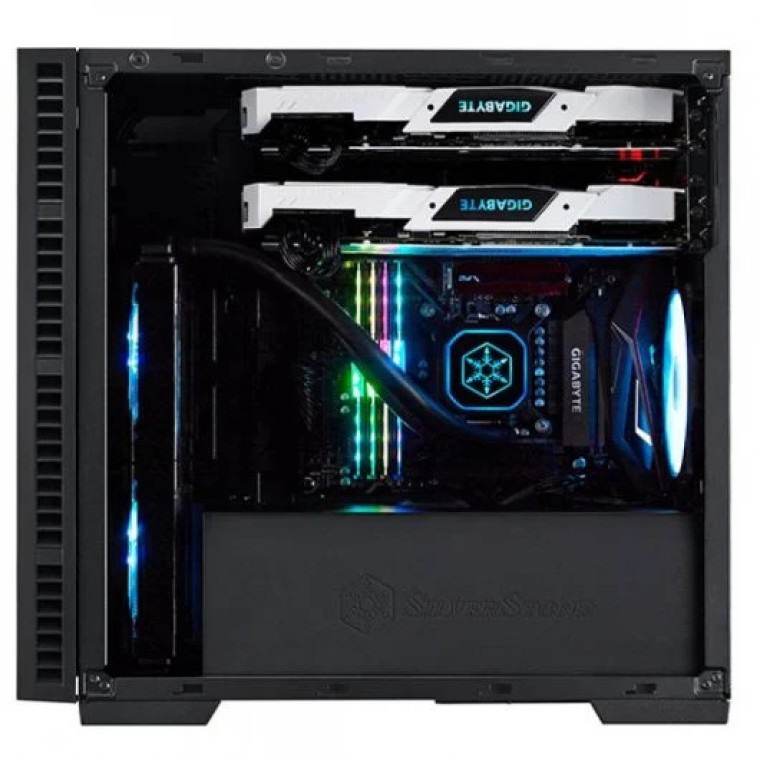 Silverstone RL08 Torre Micro ATX Cristal Templado RGB Roja