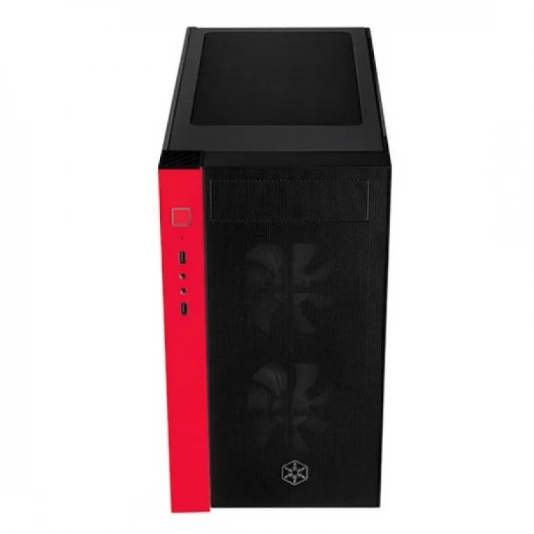 Silverstone RL08 Torre Micro ATX Cristal Templado RGB Roja