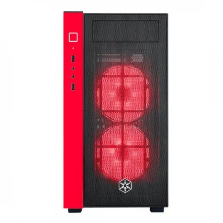 Silverstone RL08 Torre Micro ATX Cristal Templado RGB Roja