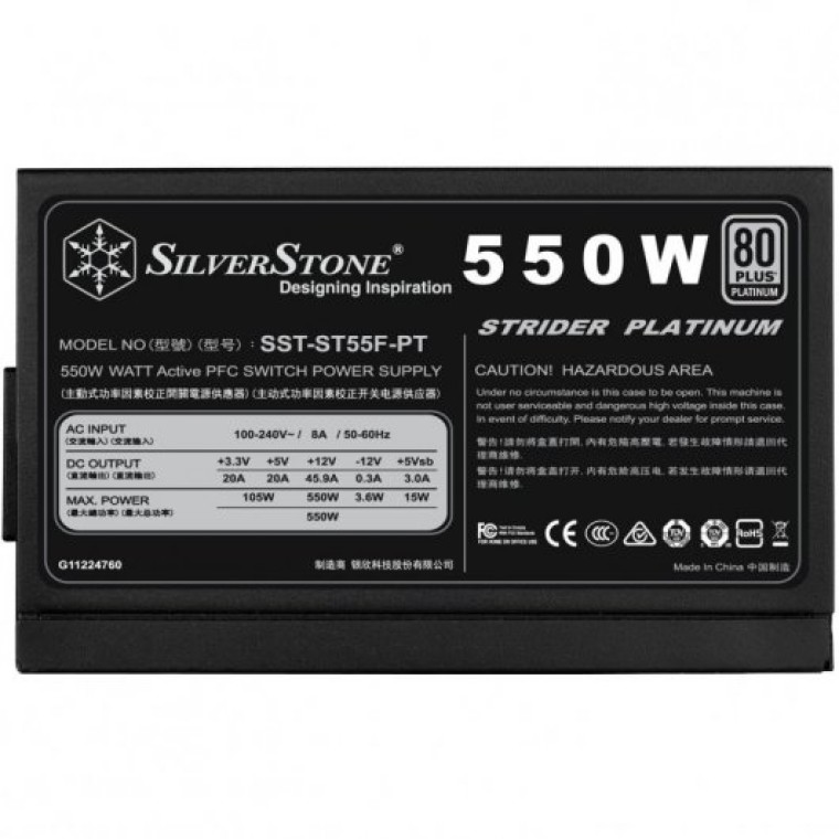 SilverStone ST55F-PT 550W 80 Plus Platinum Modular