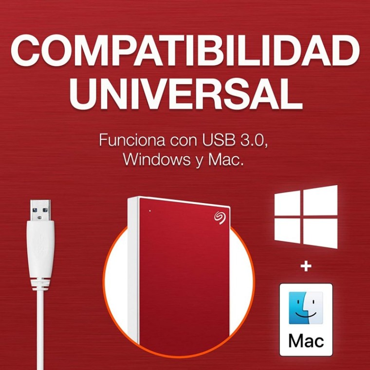 Seagate One Touch 2.5" 1TB USB 3.0 Rojo