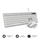 Subblim Ergo Combo Teclado + Ratón USB Plata/Blanco