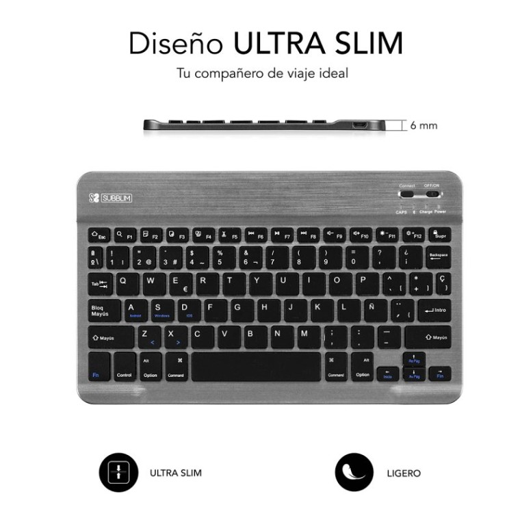 Subblim Smart Teclado Bluetooth Gris