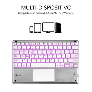Subblim Smart Backlit Teclado Bluetooth con Touchpad Plata Subblim Smart Backlit Teclado Bluetooth con Touchpad Plata