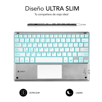 Subblim Smart Backlit Teclado Bluetooth con Touchpad Plata Subblim Smart Backlit Teclado Bluetooth con Touchpad Plata