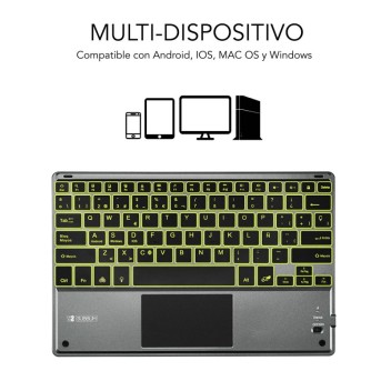 Subblim Smart Backlit Teclado Bluetooth con Touchpad Gris Subblim Smart Backlit Teclado Bluetooth con Touchpad Gris