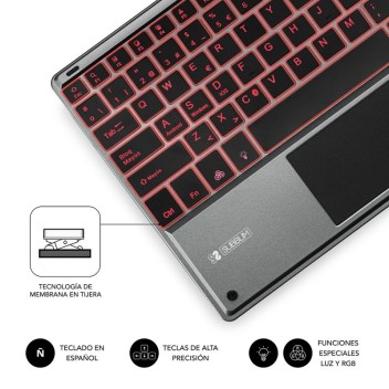 Subblim Smart Backlit Teclado Bluetooth con Touchpad Gris Subblim Smart Backlit Teclado Bluetooth con Touchpad Gris