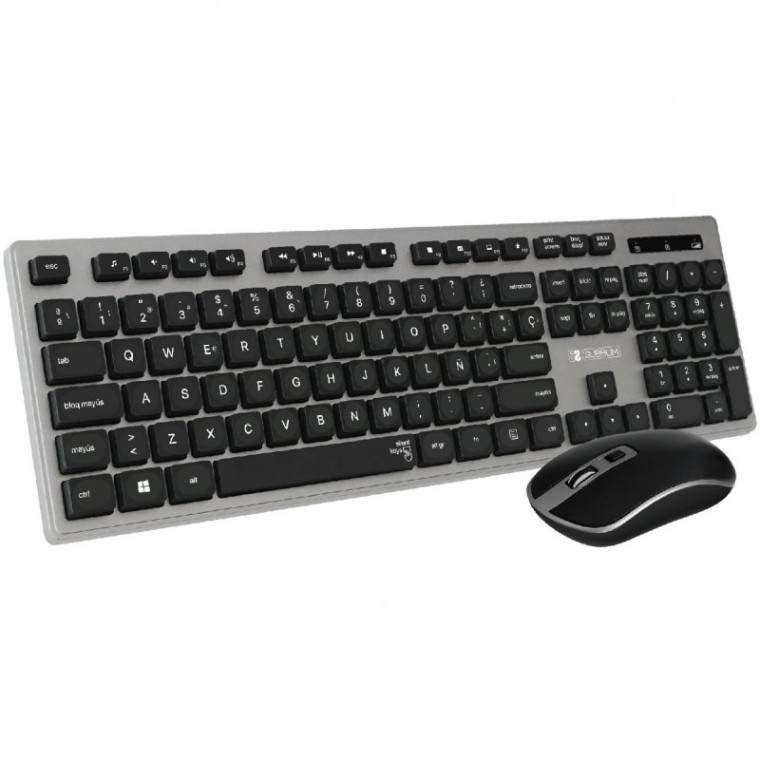 Subblim Ergo Combo Teclado + Ratón Inalámbrico Gris/Negro