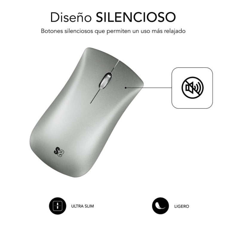 Subblim Elegant Ratón Bluetooth 2400 DPI Plata