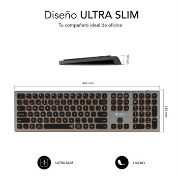 Subblim Master Teclado Inalámbrico Multidispositivo Retroiluminado Gris/Negro Subblim Master Teclado Inalámbrico Multidispositivo Retroiluminado Gris/Negro