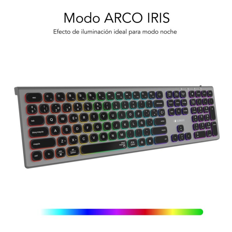 Subblim Master Teclado Inalámbrico Multidispositivo Retroiluminado Gris/Negro