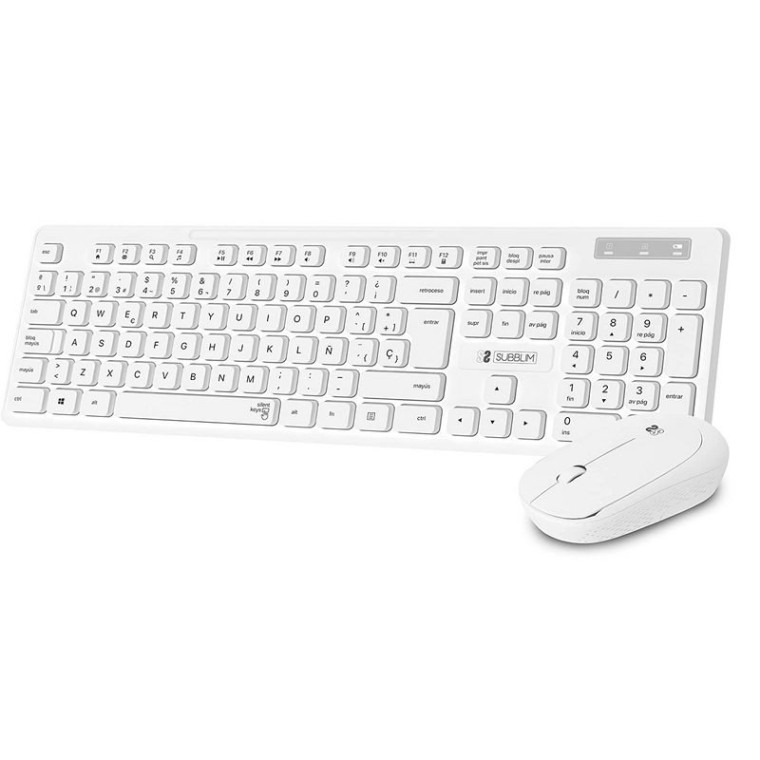 Subblim Combo Business Slim Inalámbrico Teclado + Ratón Blanco