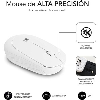 Subblim Combo Business Slim Inalámbrico Teclado + Ratón Blanco Subblim Combo Business Slim Inalámbrico Teclado + Ratón Blanco
