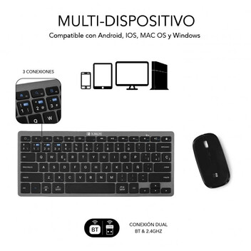 Subblim Combo Teclado + Ratón Inalámbrico Negros Subblim Combo Teclado + Ratón Inalámbrico Negros