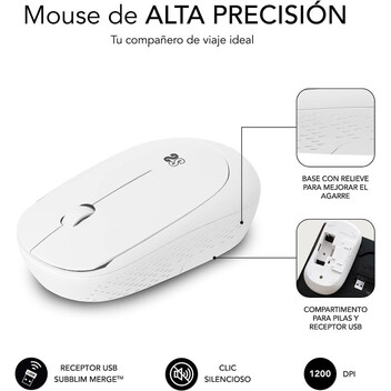 Subblim Business Plus Ratón Inalámbrico Silencioso 1200 DPI Blanco Subblim Business Plus Ratón Inalámbrico Silencioso 1200 DPI Blanco